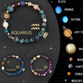 3PCS Handmade Crystal Stone Zodiac Sign Bracelets – Natural Healing Astrology Beaded Jewelry