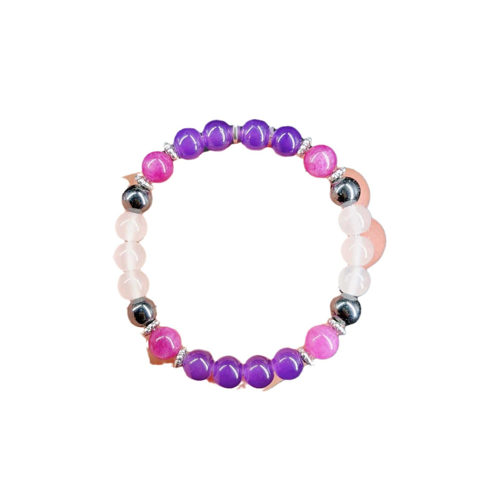 Luxury Muscovite, Hematite & Clear Quartz Bracelet – Healing Crystal Jewelry