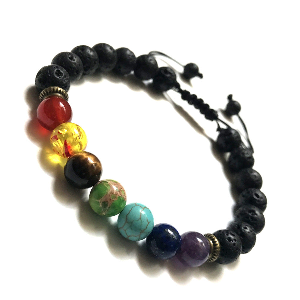 Handmade Natural 7 Chakra Healing Crystal Bracelet – Energy Beaded Jewelry