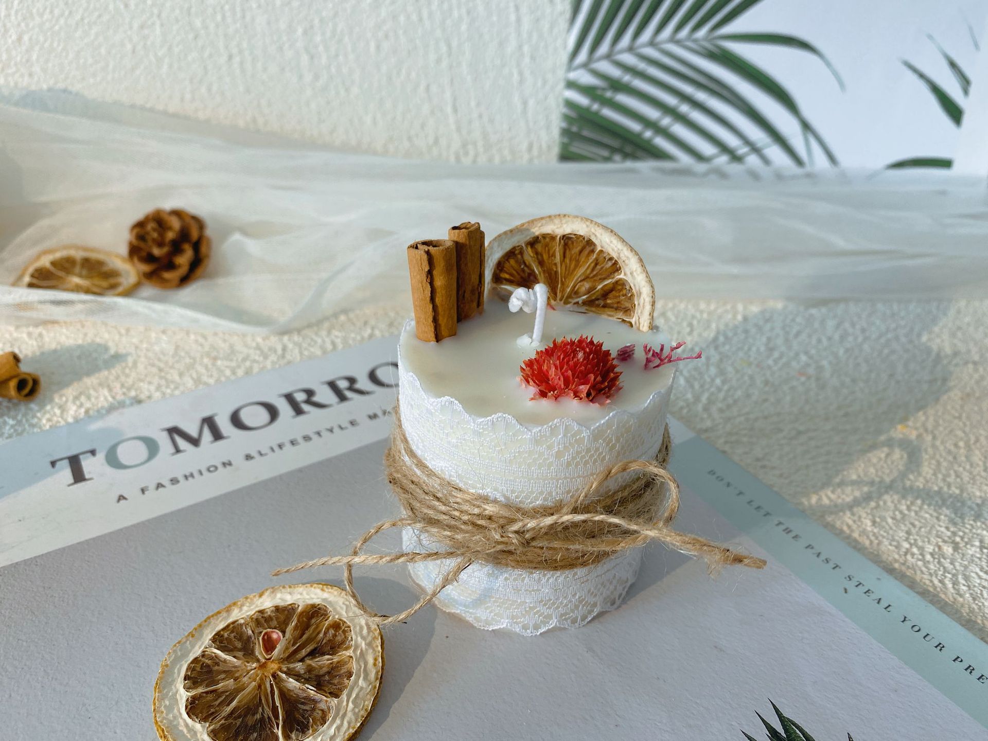 Cinnamon Lemon Aromatherapy Candle – Indoor Round Cup Fragrance