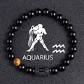 Luxury Zodiac Tiger Eye Bracelet – Handmade Black Glass Healing Jewelry