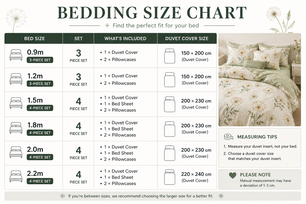 Dandelion Floral Pure Cotton Bedding Set – Soft Luxury Bed Sheets