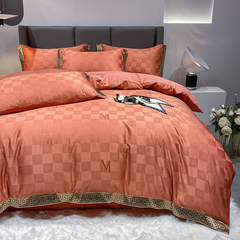 Luxury Silk Cotton Bedding Set – Fitted Sheet & Quilt Cover