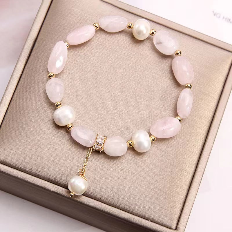 Handmade Freshwater Purple Pearl Crystal Bracelet – Elegant Women’s Jewelry