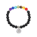 Handmade Natural Stone 7 Chakra Healing Pendant Bracelet – Colorful Crystal Jewelry