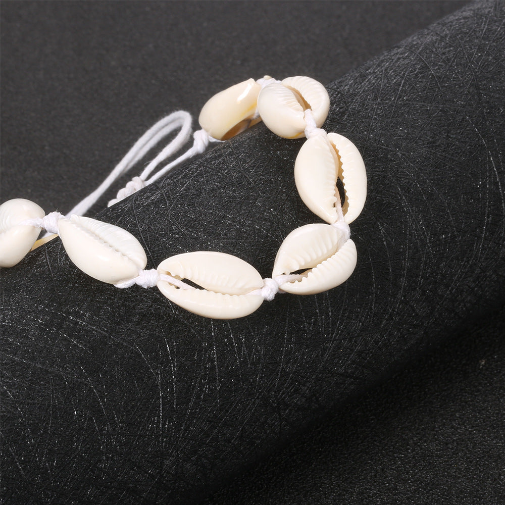 Luxury Handmade Shell Anklet – Pearl White Beach Jewelry