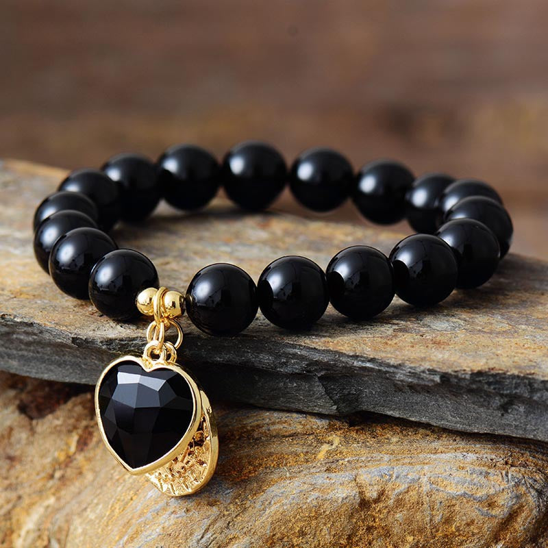 Handmade Natural Amethyst Healing Stone Stretch Bracelet – Beaded Crystal Jewelry