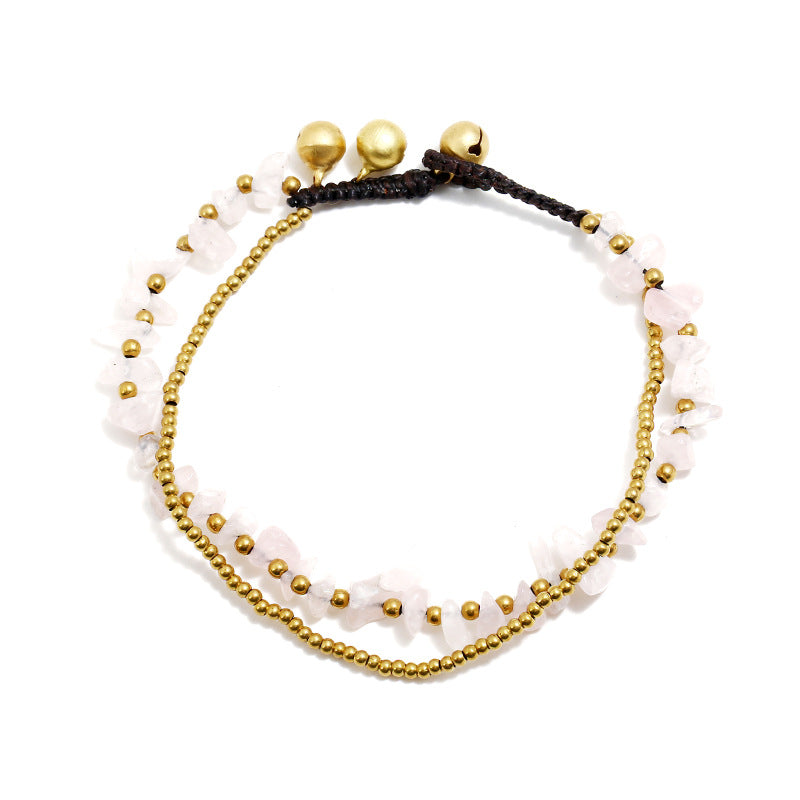 Natural Crushed Stone Anklet – Handmade Healing Crystal Jewelry