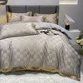 Luxury Silk Cotton Bedding Set – Fitted Sheet & Quilt Cover