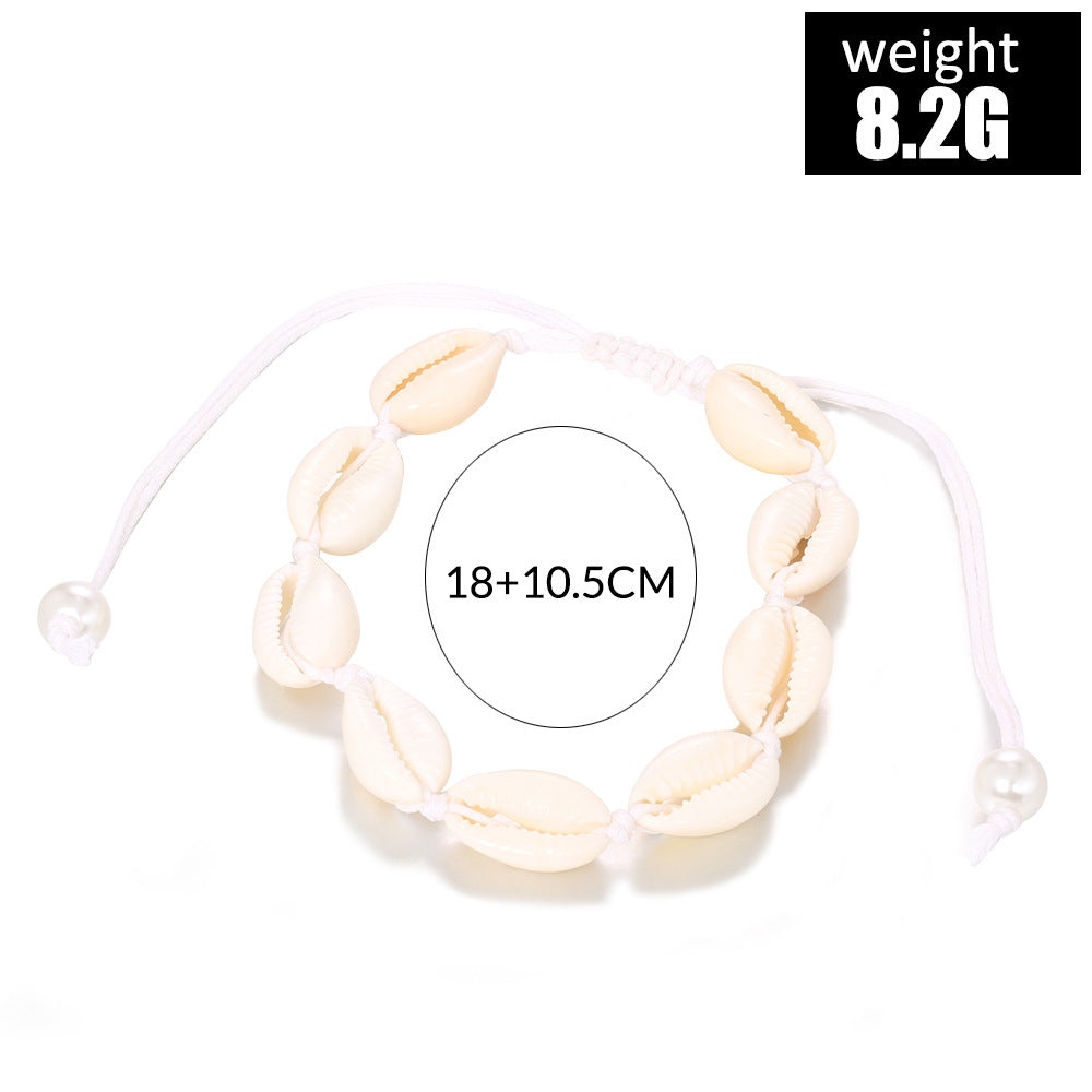 Luxury Handmade Shell Anklet – Pearl White Beach Jewelry