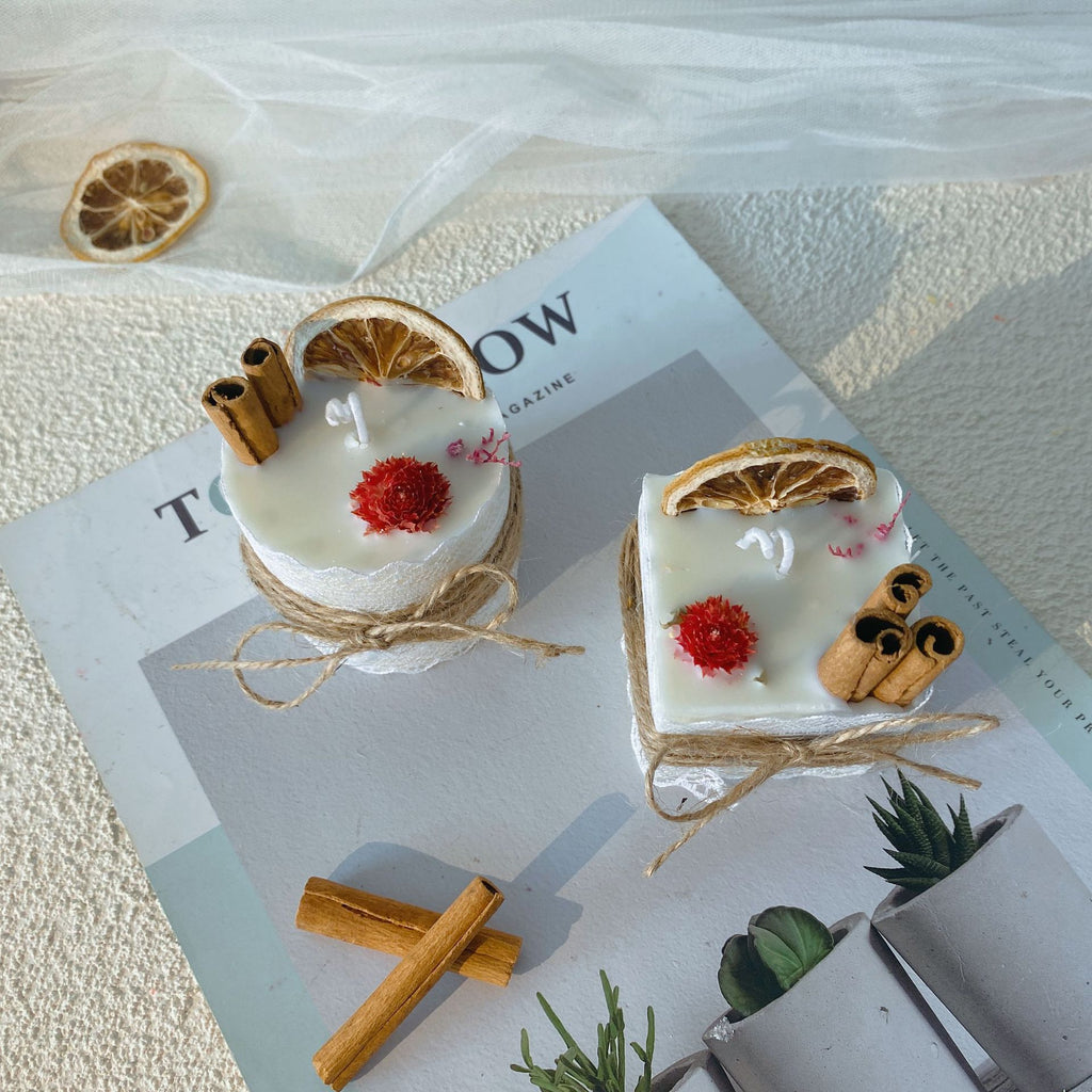 Cinnamon Lemon Aromatherapy Candle – Indoor Round Cup Fragrance