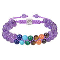 Handmade 7 Chakra Healing Crystal Bracelet – Natural Gemstone Double Layer Yoga Meditation Jewelry