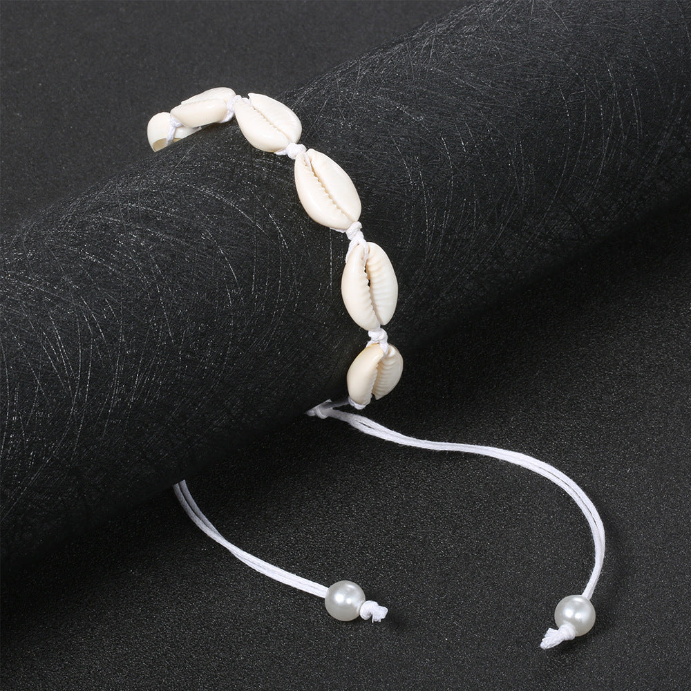 Luxury Handmade Shell Anklet – Pearl White Beach Jewelry