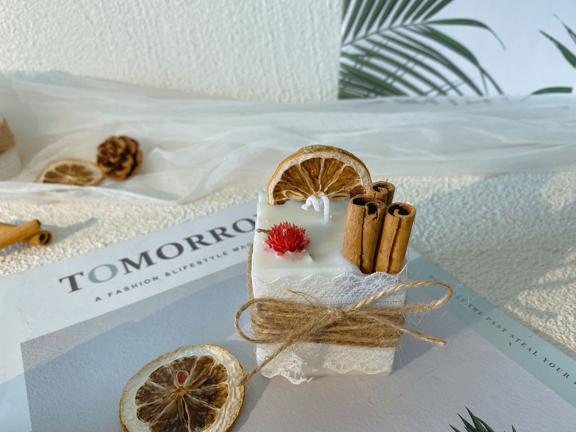 Cinnamon Lemon Aromatherapy Candle – Indoor Round Cup Fragrance