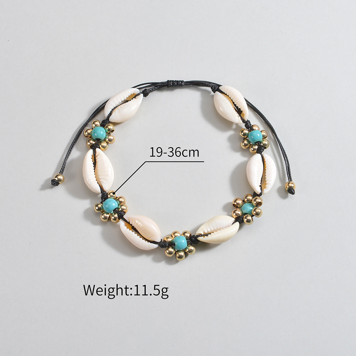 Handmade Seashell Rice Bead Woven Anklet – Adjustable Rope Beach Anklet Jewelry