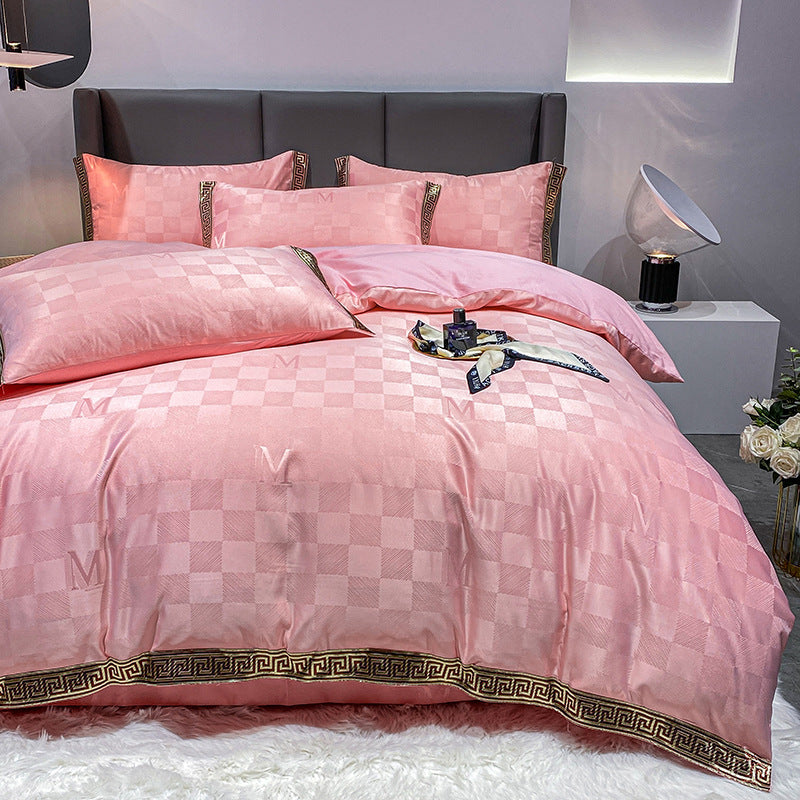Luxury Silk Cotton Bedding Set – Fitted Sheet & Quilt Cover