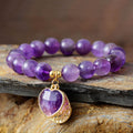 Handmade Natural Amethyst Healing Stone Stretch Bracelet – Beaded Crystal Jewelry