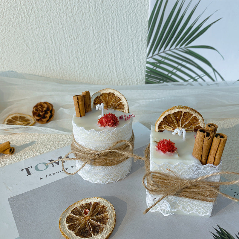 Cinnamon Lemon Aromatherapy Candle – Indoor Round Cup Fragrance