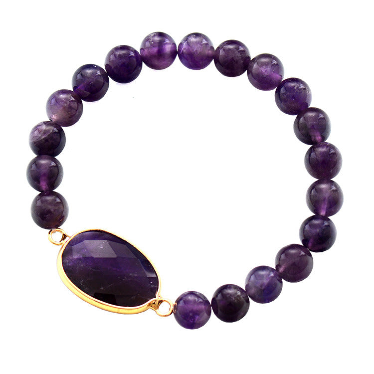 Handmade Natural Amethyst Healing Stretch Bracelet – Beaded Jewelry