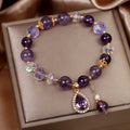 Handmade Natural Strawberry Quartz Bracelet – Diamond Charm Women’s Crystal Jewelry