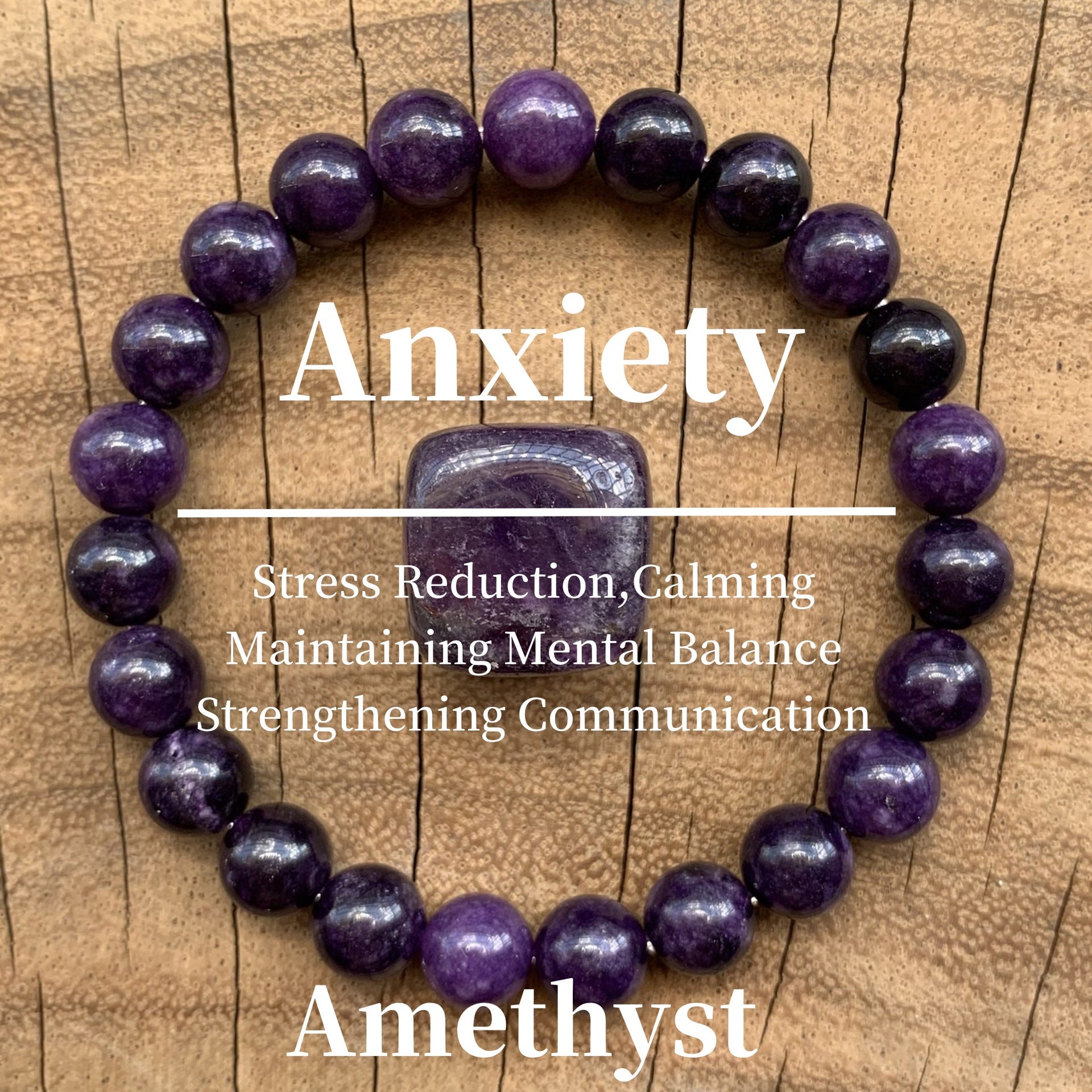 Natural Amethyst, Tiger Eye & Turquoise Healing Bracelet – Handmade Crystal Jewelry