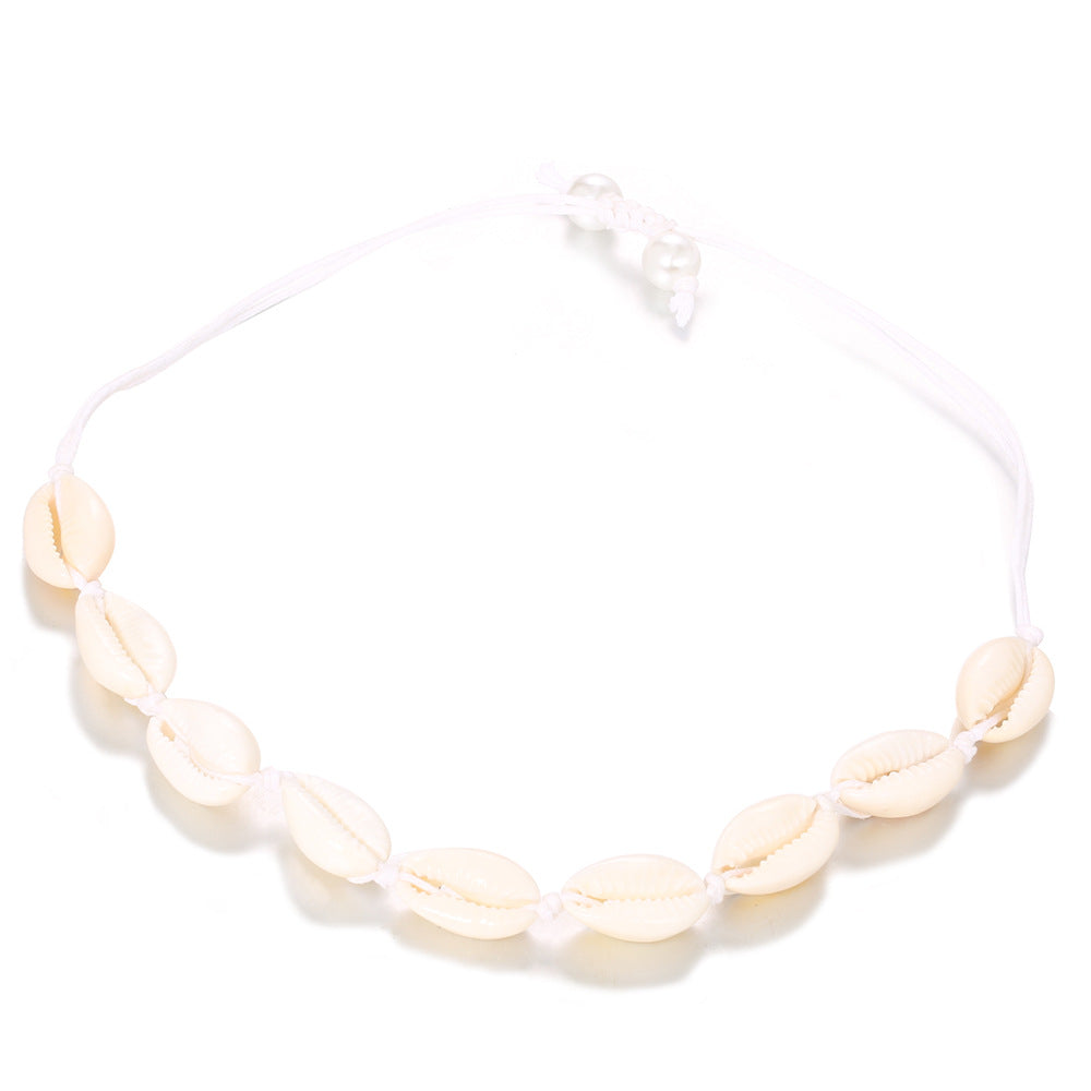 Luxury Handmade Shell Anklet – Pearl White Beach Jewelry