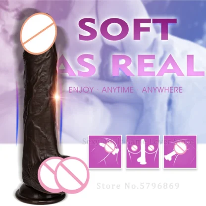 3-in-1 Realistic Black Dildo Vibrator for Women – Heating, Thrusting, Swinging Silicone Penis with Suction Cup, Vibrating Adult Sex Toy - Image 8