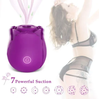 Rose Nipple & Clit Sucking Vibrator – 7 Intense Suction Modes, G-Spot Stimulator, Silicone Adult Toy for Women, Sex Shop Machine
