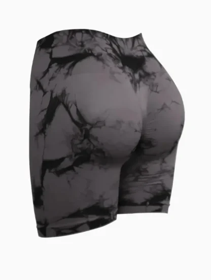 High-Waisted Tie-Dye Yoga Shorts for Women – Scrunch Butt Lift Workout Shorts - Image 29