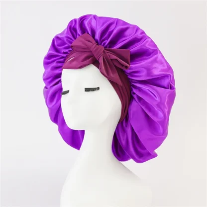 Elastic Sash Butterfly Knot Silk Headscarf Hat – Colorful, Breathable, All-Match Beauty Cap for Women - Image 48