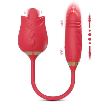 Rose-Licking Thrusting Vibrator – G-Spot, Clitoris & Nipple Stimulator for Women, Multi-Speed Adult Toy for Couples 18+ - Image 23
