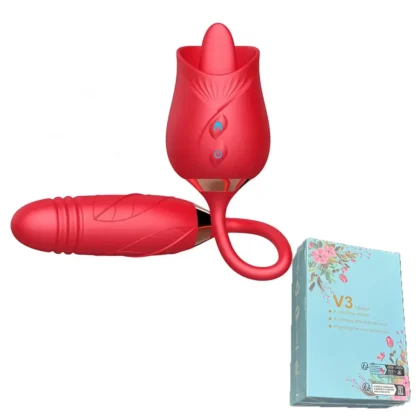Rose Thrusting & Rotating Vibrator – Dildo with Tongue Licking, Clit, Nipple & G-Spot Stimulator, Vibrating Anal Plug Sex Toy for Women - Image 10
