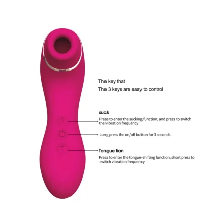 Double-Head Vibrator for Women – Sucking, Tongue-Licking & G-Spot Patting Dildo with Clitoral & Vaginal Stimulation – Rechargeable Intimate Toy for Solo or Couple Play - Image 2