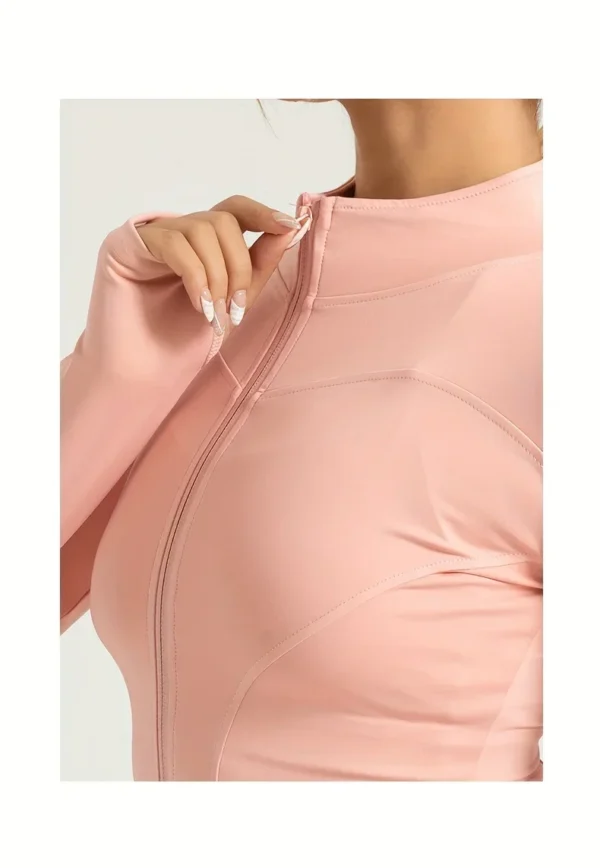 Slim Fit Women’s Sports Jacket – Moisture-Wicking Yoga Coat for Fitness & Running - Image 20