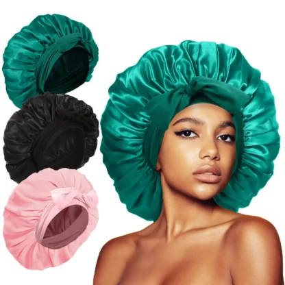 Elastic Sash Butterfly Knot Silk Headscarf Hat – Colorful, Breathable, All-Match Beauty Cap for Women - Image 3