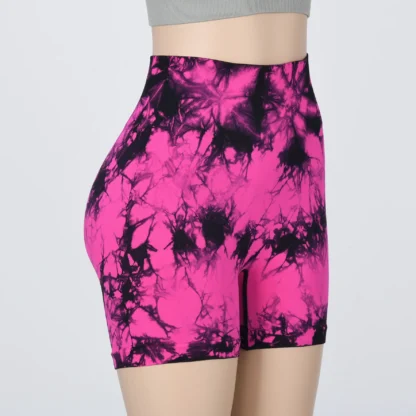 High-Waisted Tie-Dye Yoga Shorts for Women – Scrunch Butt Lift Workout Shorts - Image 31