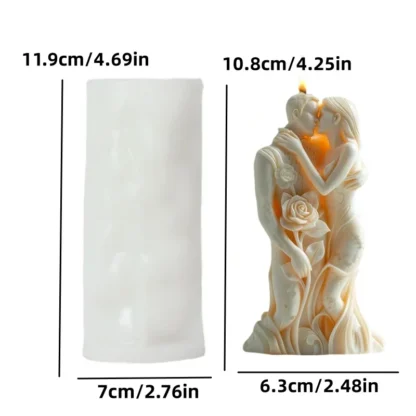 Embossed Couple Sphere Candle Mold – Silicone Mould for Wedding Decor, Resin, Gypsum & Wax – Male & Female Goddess Design - Image 11