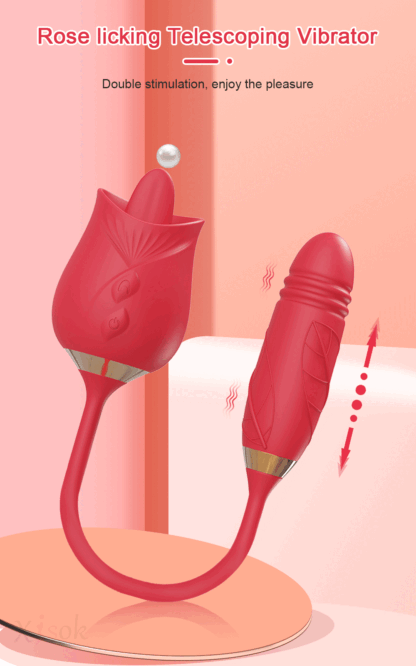 Rose-Licking Thrusting Vibrator – G-Spot, Clitoris & Nipple Stimulator for Women, Multi-Speed Adult Toy for Couples 18+ - Image 16