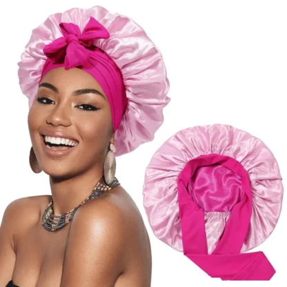 Soft Satin Hair Cap for Sleeping – Double-Layered, Round Beanie Bonnet for Nighttime Haircare - Image 5