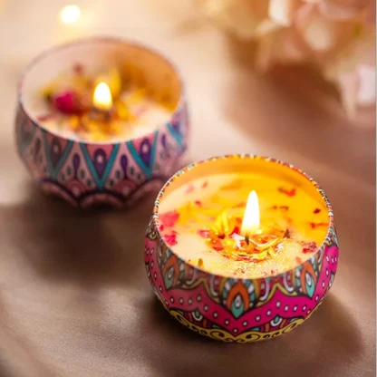 Romantic Scented Candle Set – Arabian Design Jar, Jasmine & Rose Fragrance, Ideal for Couples - Image 15