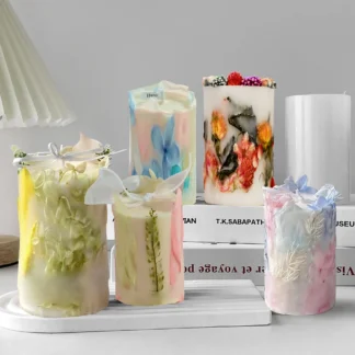 Romantic Cylinder Scented Candle Mold – Handmade Silicone Mold for Crystal Resin Candles & Heartfelt Valentine’s Day Gifts