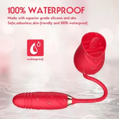 Rose-Licking Thrusting Vibrator – G-Spot, Clitoris & Nipple Stimulator for Women, Multi-Speed Adult Toy for Couples 18+ - Image 3