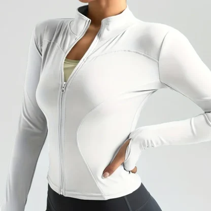 Slim Fit Women’s Sports Jacket – Moisture-Wicking Yoga Coat for Fitness & Running - Image 3