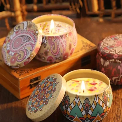 Romantic Scented Candle Set – Arabian Design Jar, Jasmine & Rose Fragrance, Ideal for Couples - Image 2