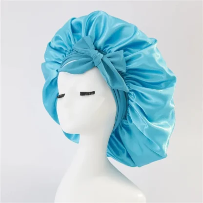 Elastic Sash Butterfly Knot Silk Headscarf Hat – Colorful, Breathable, All-Match Beauty Cap for Women - Image 13