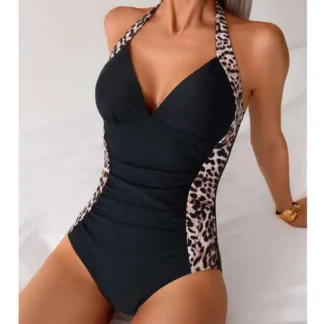 Plus Size One-Piece Swimsuit for Women – Push-Up Closed-Back Bathing Suit, Large Size Swimwear for Pool & Beach