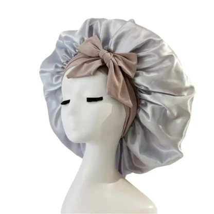 Elastic Sash Butterfly Knot Silk Headscarf Hat – Colorful, Breathable, All-Match Beauty Cap for Women - Image 46