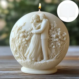 Embossed Couple Sphere Candle Mold – Silicone Mould for Wedding Decor, Resin, Gypsum & Wax – Male & Female Goddess Design