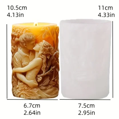 Embossed Couple Sphere Candle Mold – Silicone Mould for Wedding Decor, Resin, Gypsum & Wax – Male & Female Goddess Design - Image 7