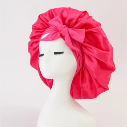 Elastic Sash Butterfly Knot Silk Headscarf Hat – Colorful, Breathable, All-Match Beauty Cap for Women - Image 27